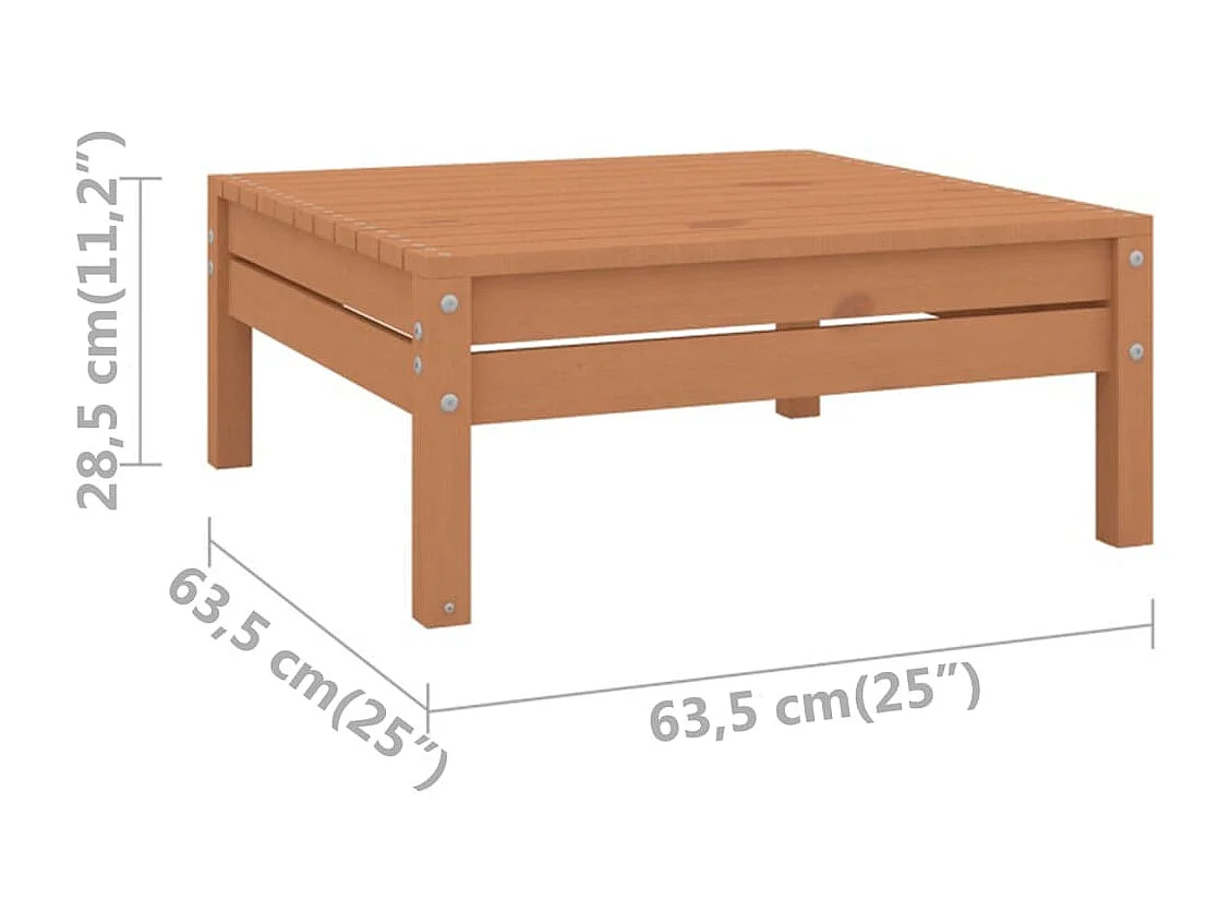 3 pcs conjunto lounge de jardim pinho maciço castanho mel