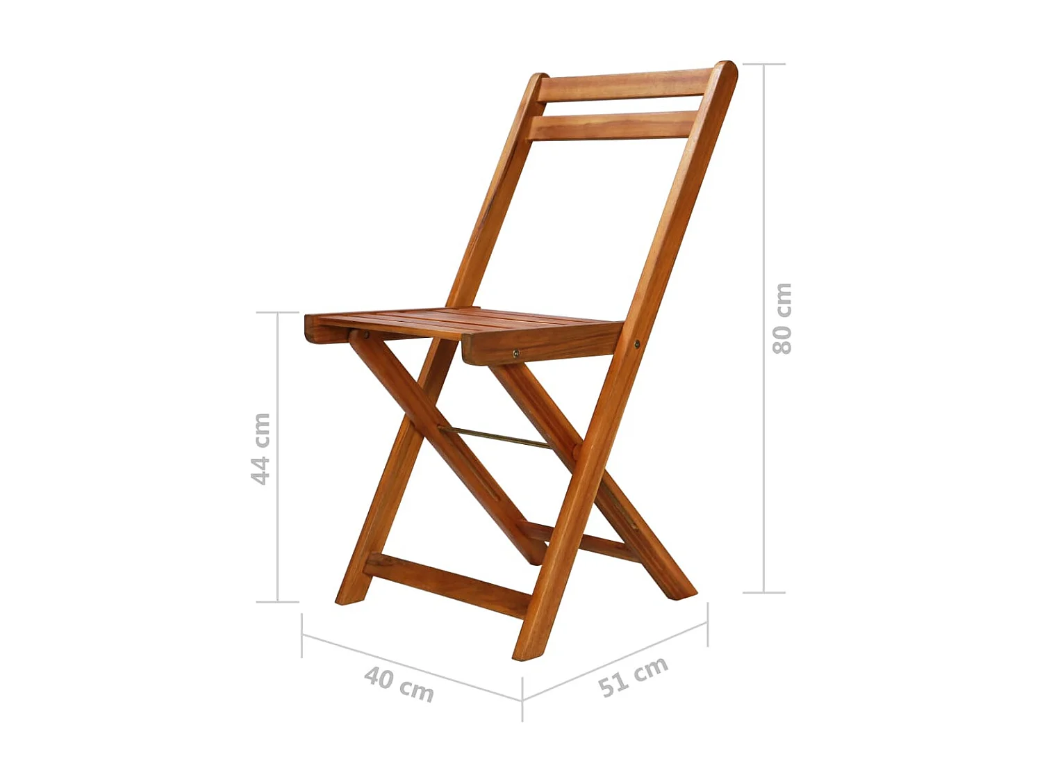 Mobilier de bistro pliable 3 pcs Bois d'acacia solide