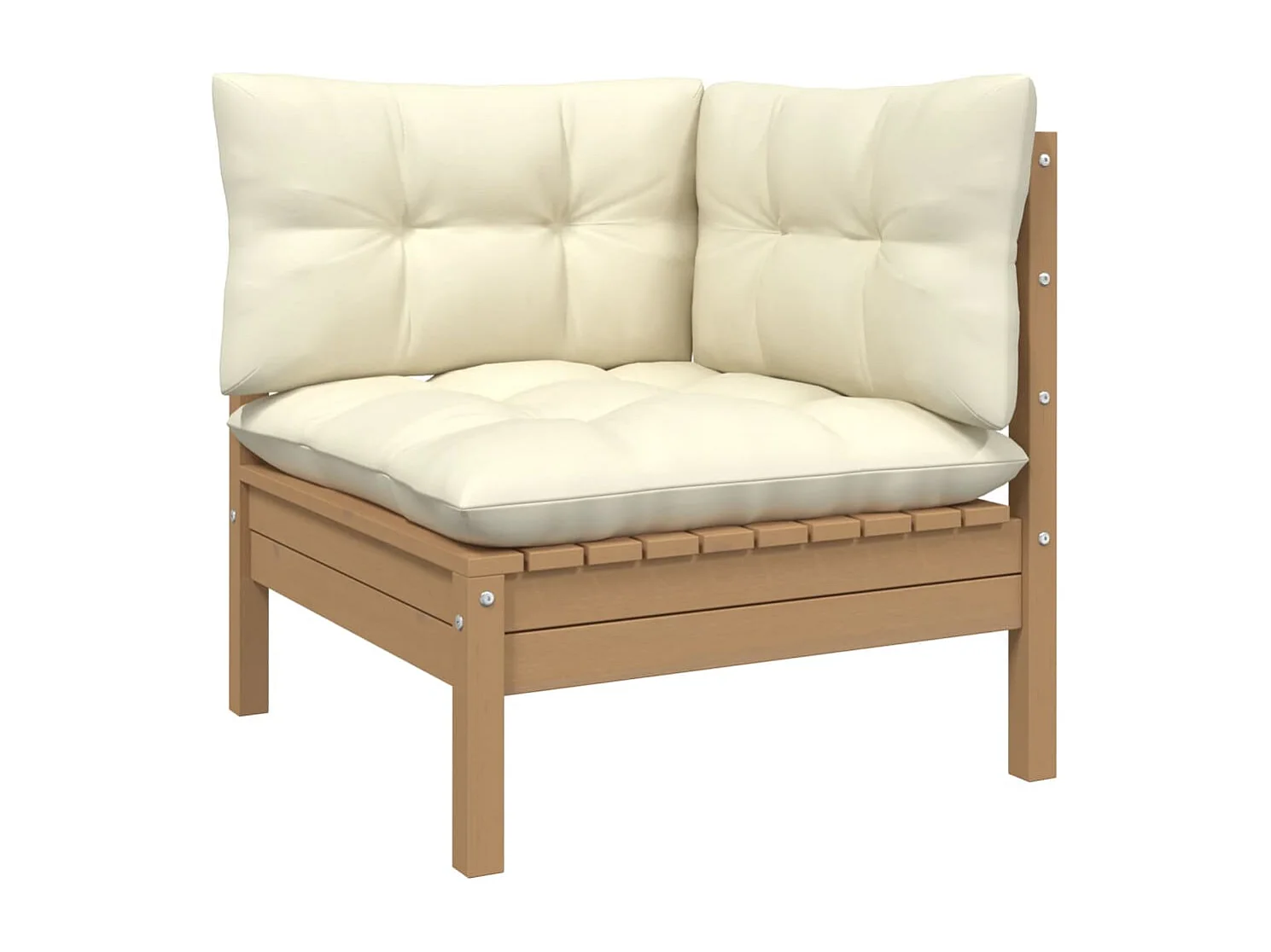 Salon de jardin 3 pcs avec coussins Bois de pin massif