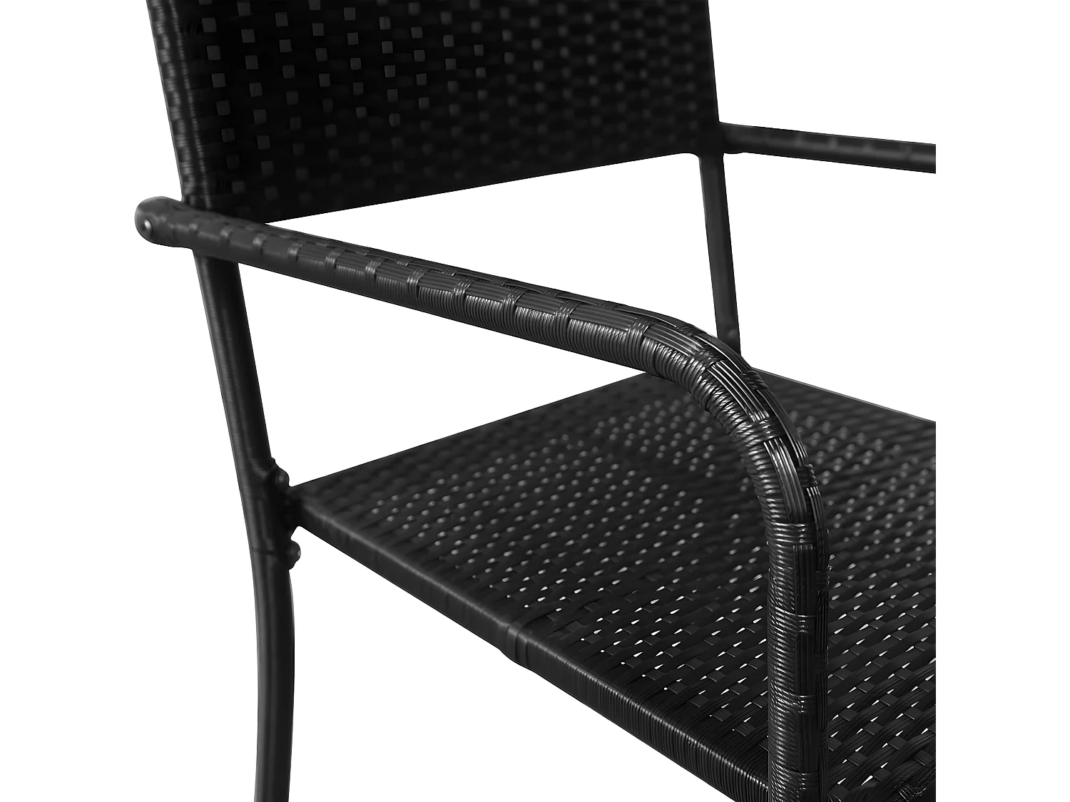 Ensemble à dîner de jardin 9 pcs Résine tressée Noir