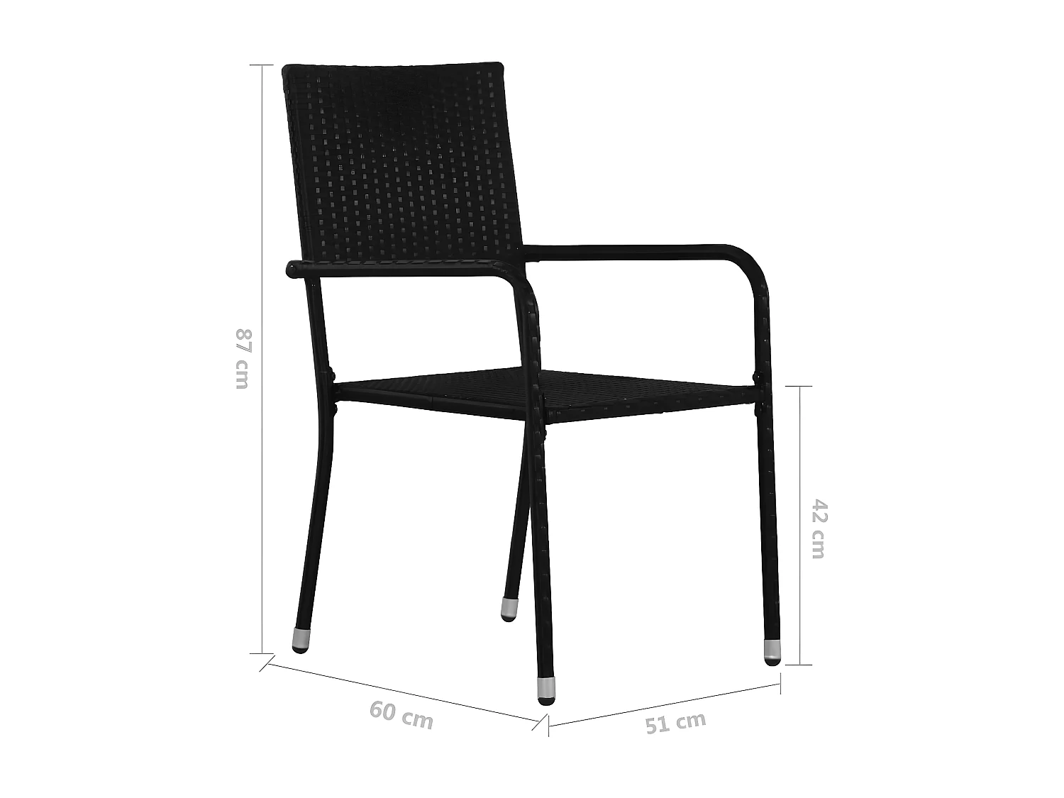 Ensemble à dîner de jardin 9 pcs Résine tressée Noir