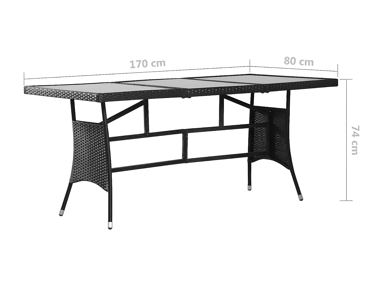 Ensemble à dîner de jardin 9 pcs Résine tressée Noir