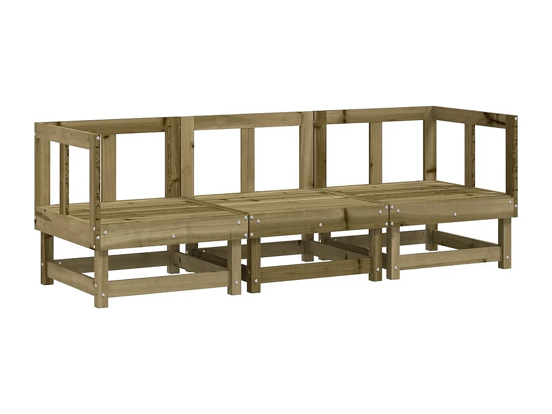 Salon de jardin 3 pcs bois de pin imprégné