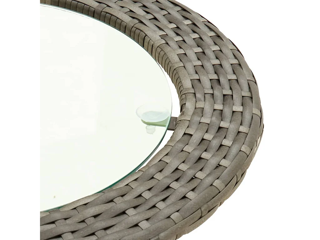 2-delige Loungeset met kussens L-vormig poly rattan grijs