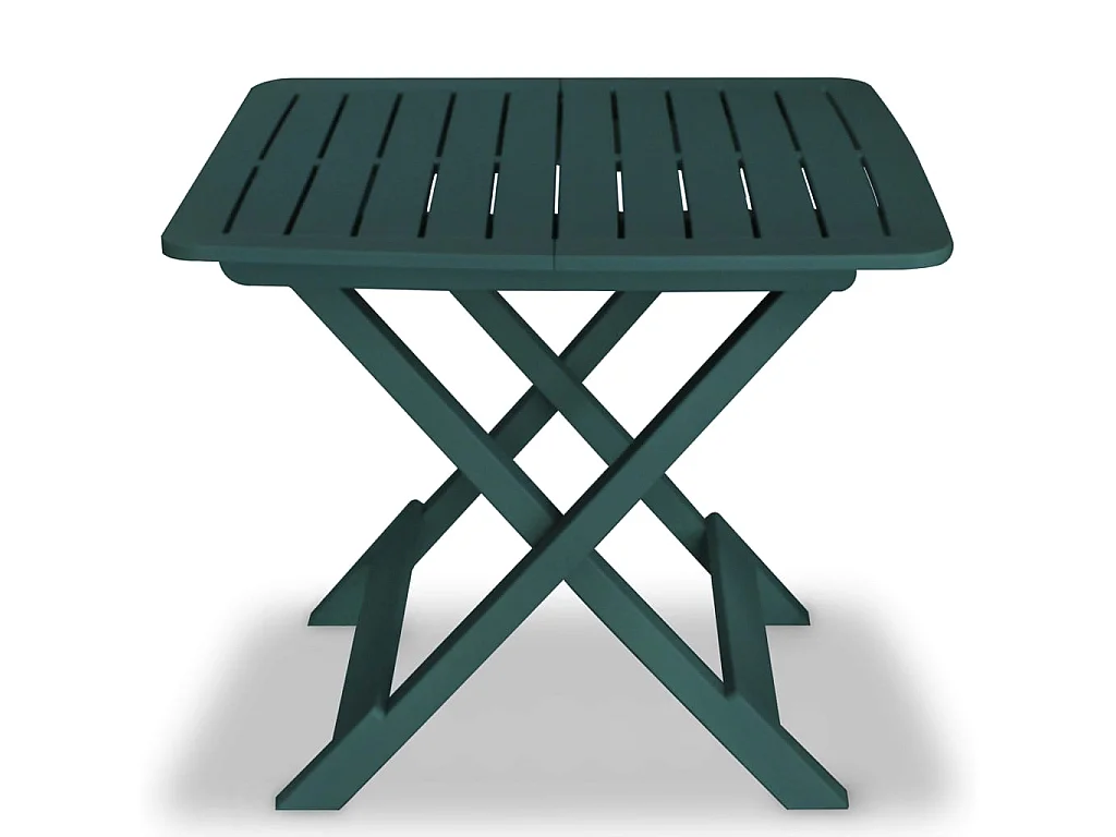 Mesa y sillas bistró de jardín plegables 3 pzas plástico verde