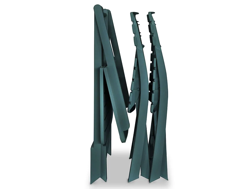 Mesa y sillas bistró de jardín plegables 3 pzas plástico verde