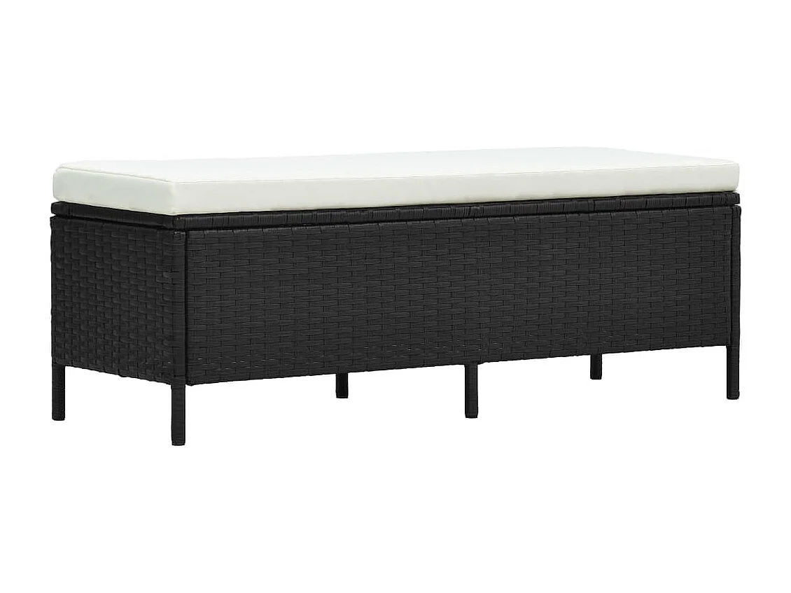 Set de muebles de jardín 3 pzas y cojines ratán sintético negro