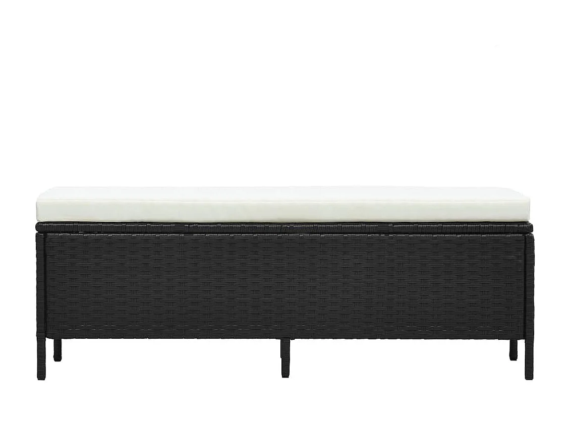 Set de muebles de jardín 3 pzas y cojines ratán sintético negro