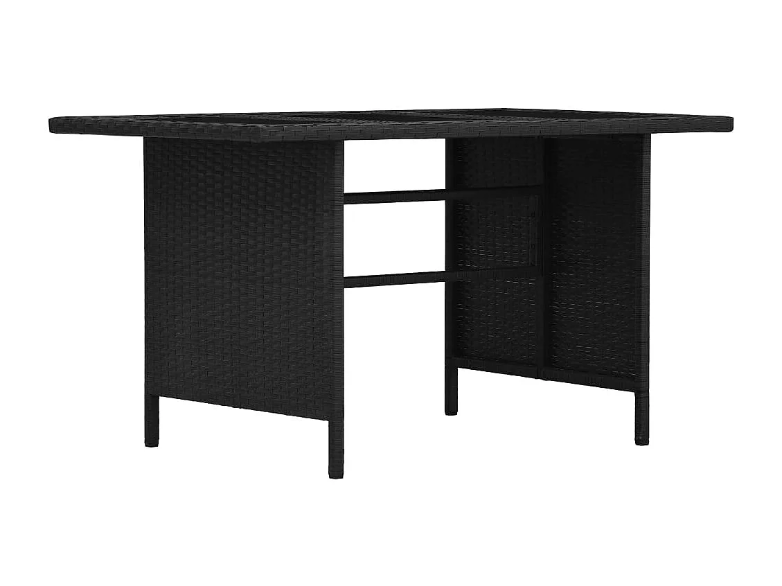 Set de muebles de jardín 3 pzas y cojines ratán sintético negro