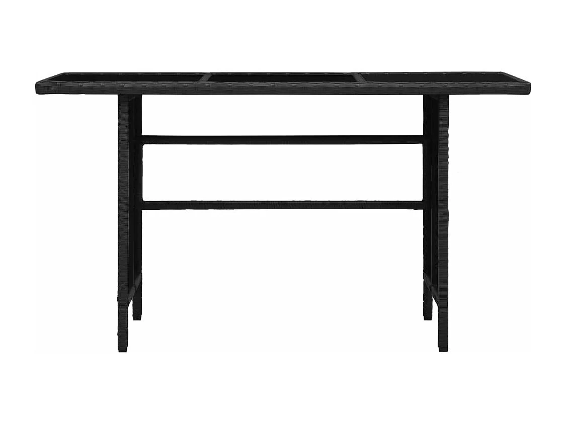 Set de muebles de jardín 3 pzas y cojines ratán sintético negro