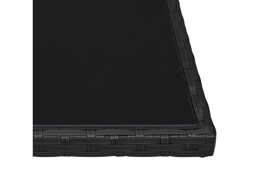 Set de muebles de jardín 3 pzas y cojines ratán sintético negro