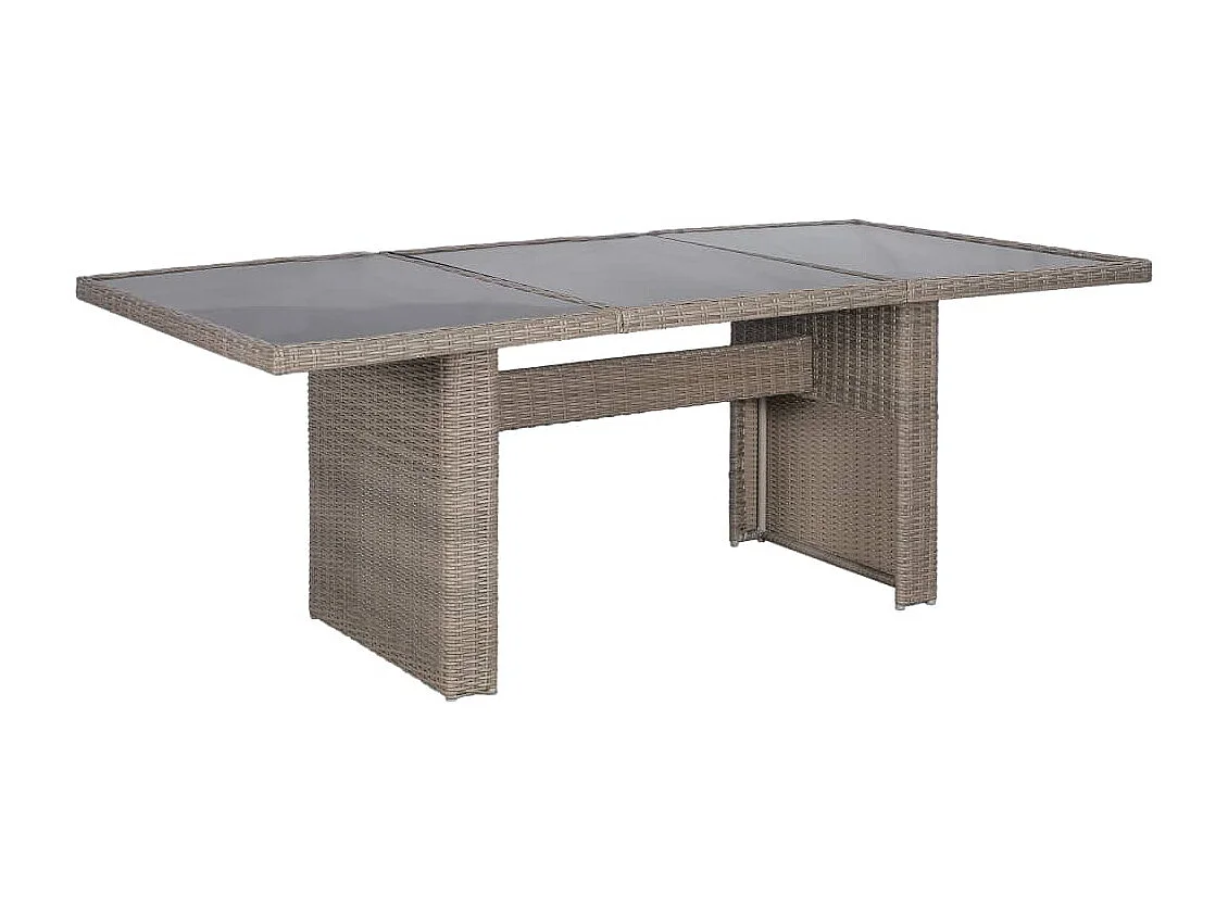 Ensemble à manger d'extérieur 9 pcs Résine tressée Marron