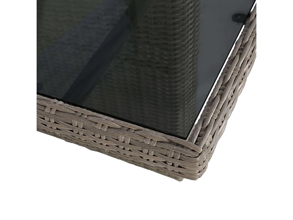 Ensemble à manger d'extérieur 9 pcs Résine tressée Marron