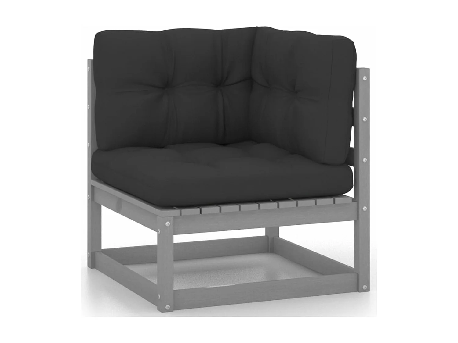 6-delige Loungeset met kussens massief grenenhout