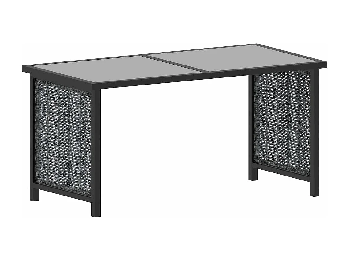 8-tlg. Garten-Lounge-Set mit Auflagen Poly Rattan Anthrazit