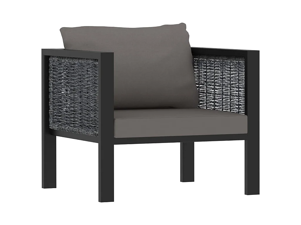 Set Divani da Giardino 8 pz con Cuscini in Polyrattan Antracite