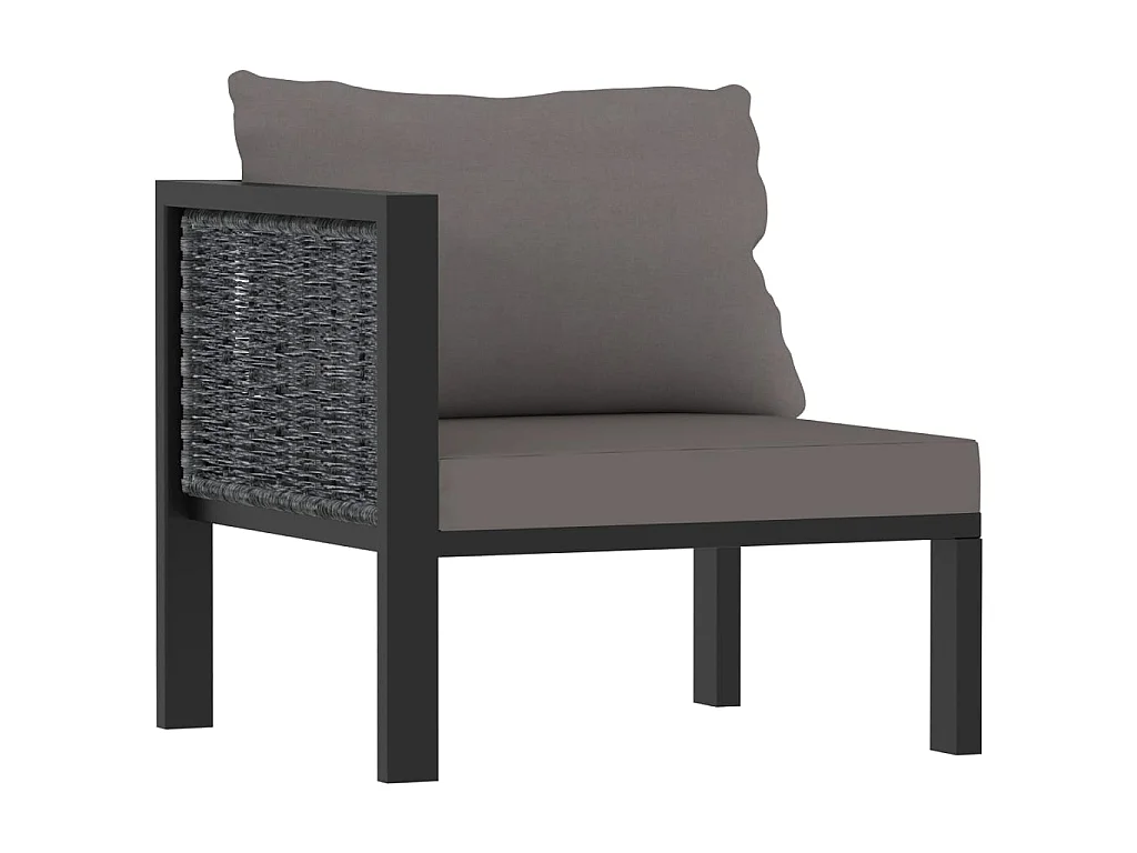 Set Divani da Giardino 8 pz con Cuscini in Polyrattan Antracite