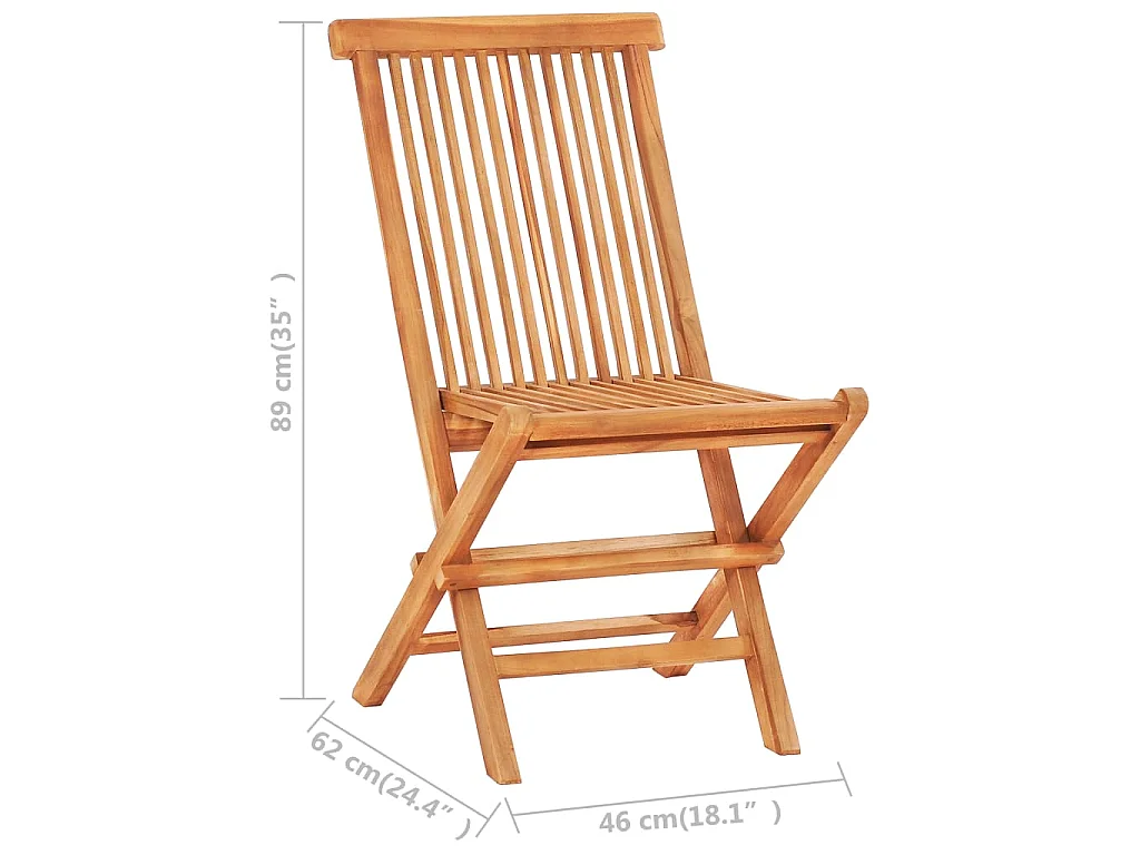 Ensemble de bistro pliable 3 pcs Bois de teck solide
