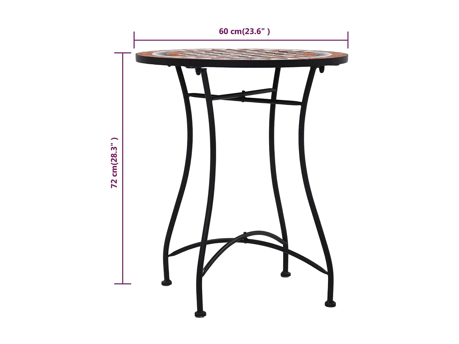 3 pcs conjunto bistro em mosaico azulejos de cerâmica terracota