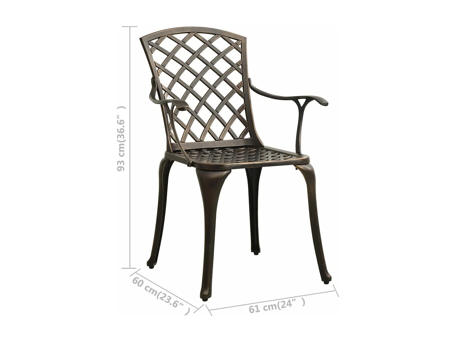 Set da Bistrot 3 pz in Alluminio Pressofuso Bronzo