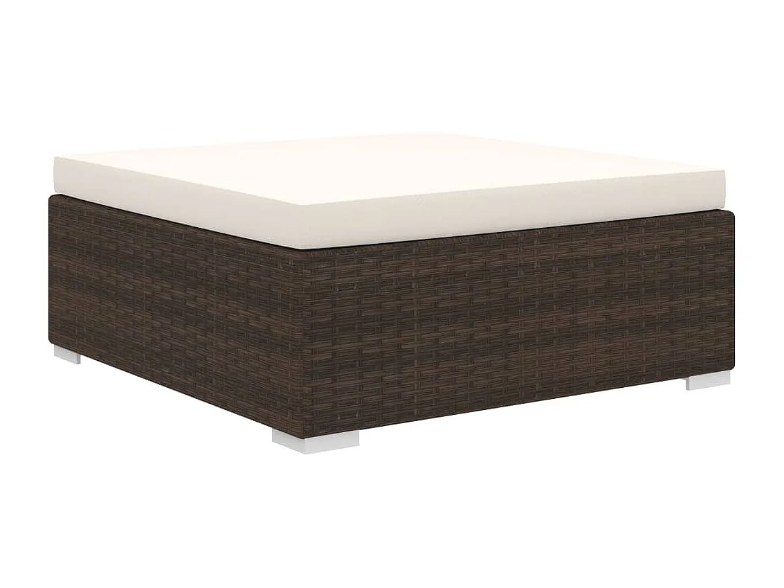 4-tlg. Garten-Lounge-Set mit Auflagen Poly Rattan Braun