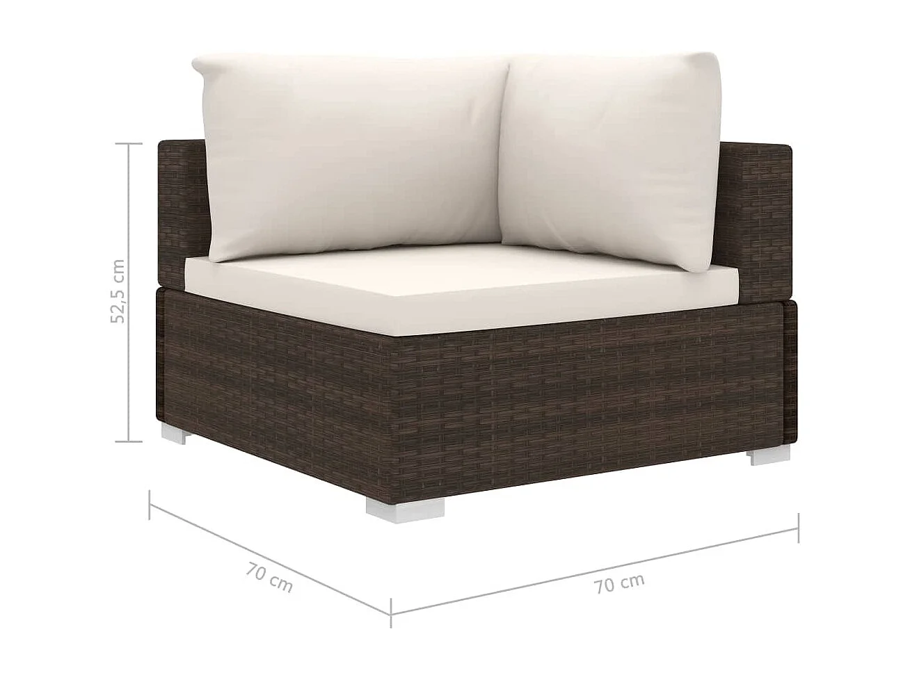 Set Divani da Giardino 4 pz con Cuscini in Polyrattan Marrone