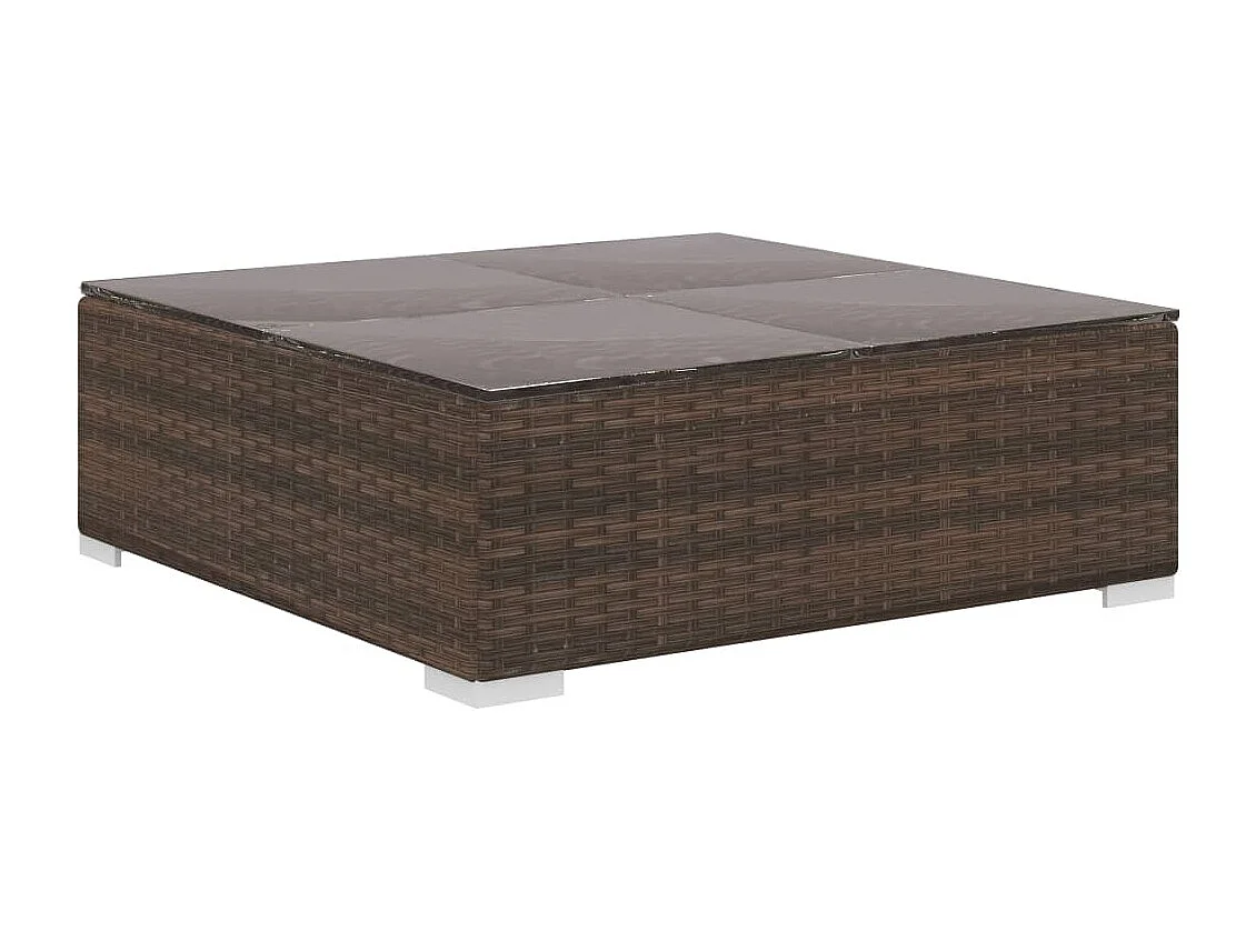 Set Divani da Giardino 4 pz con Cuscini in Polyrattan Marrone