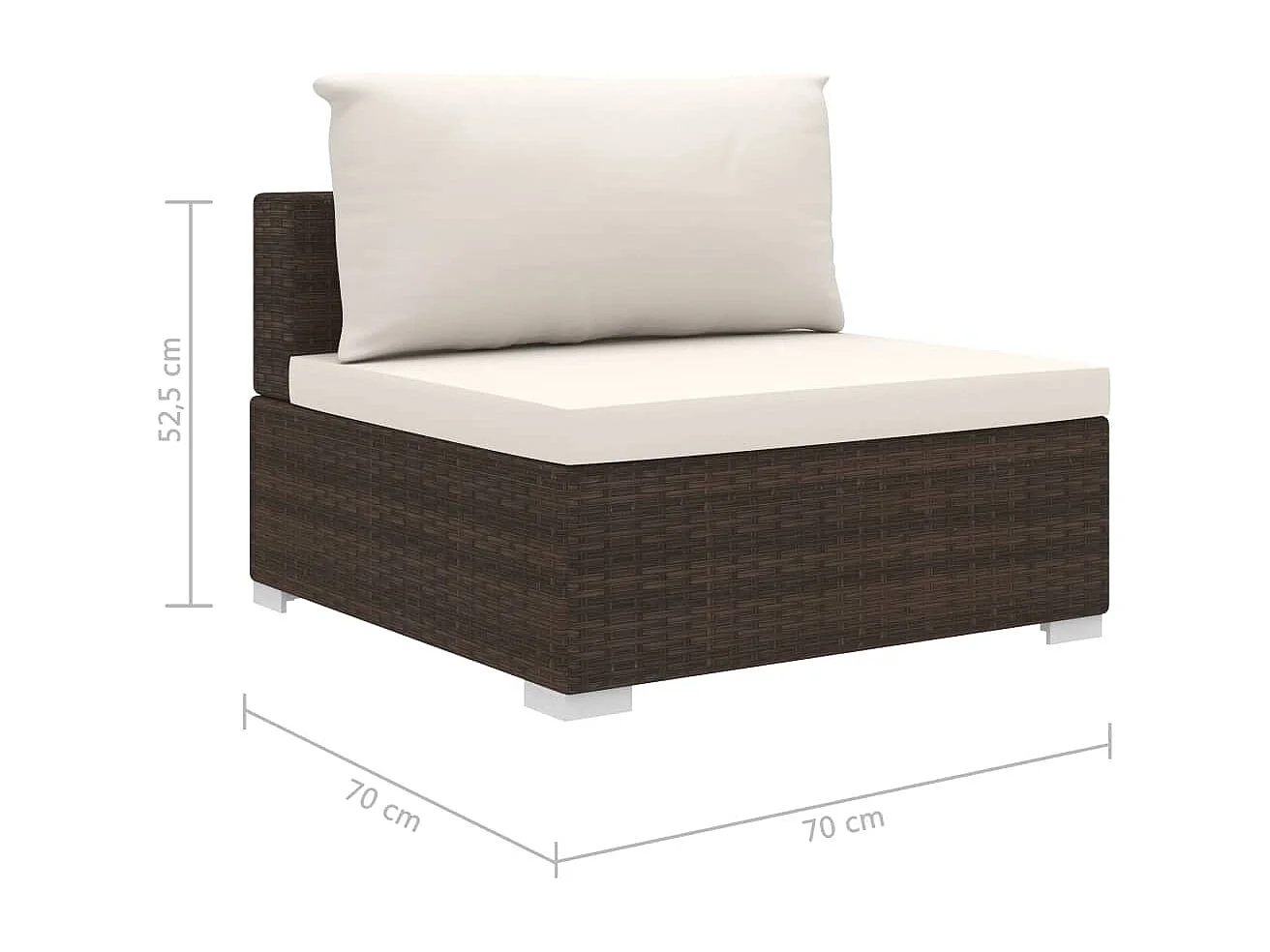 Set Divani da Giardino 4 pz con Cuscini in Polyrattan Marrone