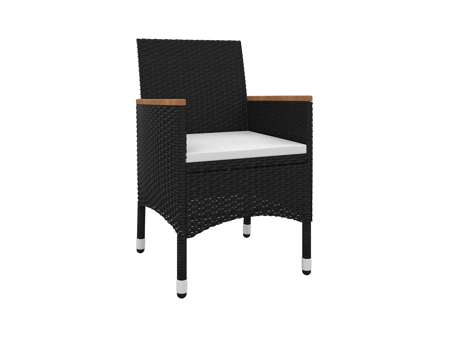 5-tlg. Garten-Essgruppe mit Auflagen Poly Rattan und Glas