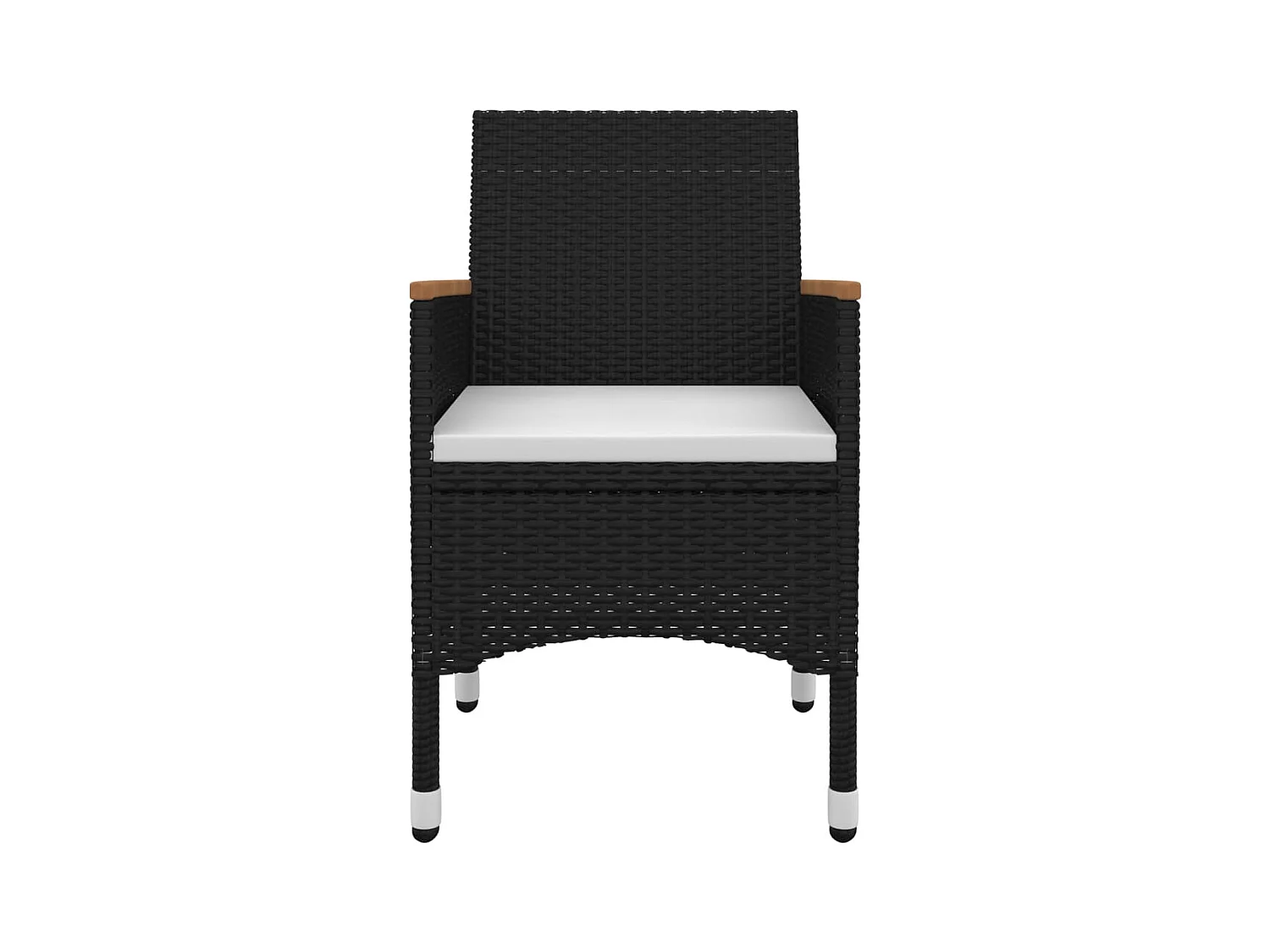 5-tlg. Garten-Essgruppe mit Auflagen Poly Rattan und Glas
