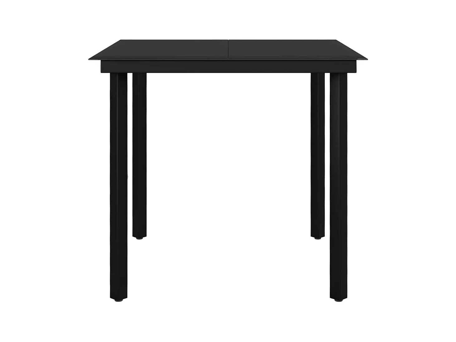 5-tlg. Garten-Essgruppe mit Auflagen Poly Rattan und Glas