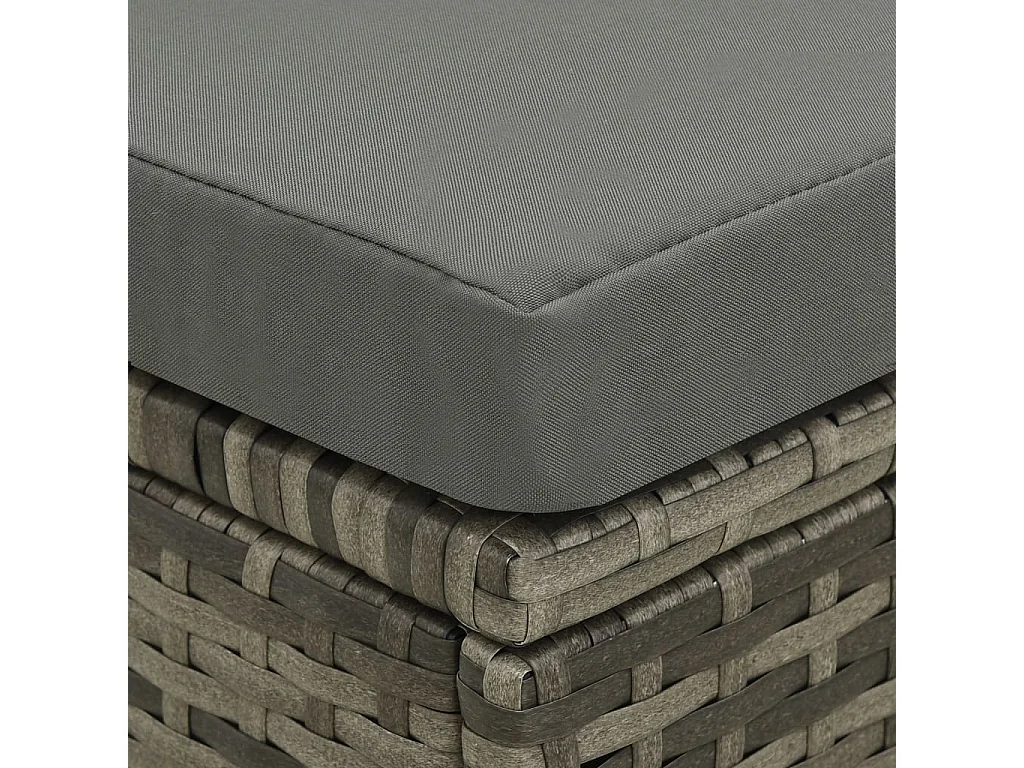 4-delige Loungeset met kussens poly rattan grijs