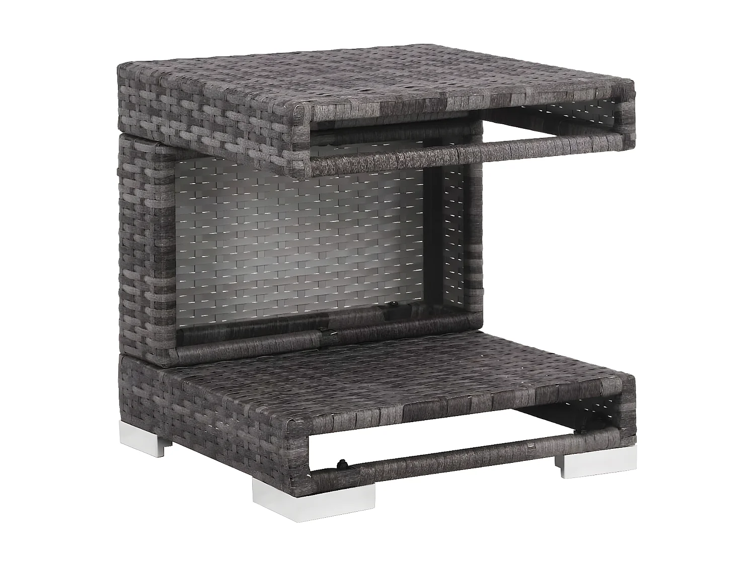 Set Divani da Giardino 7 pz con Cuscini in Polyrattan Grigio
