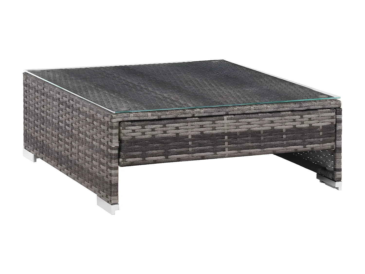 Set Divani da Giardino 7 pz con Cuscini in Polyrattan Grigio
