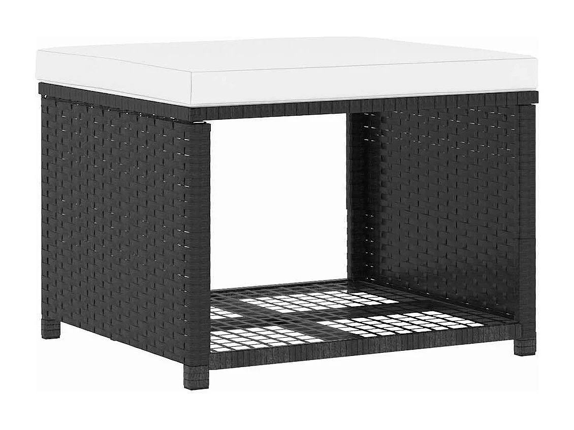 Salon de jardin 4 pcs Résine tressée Noir