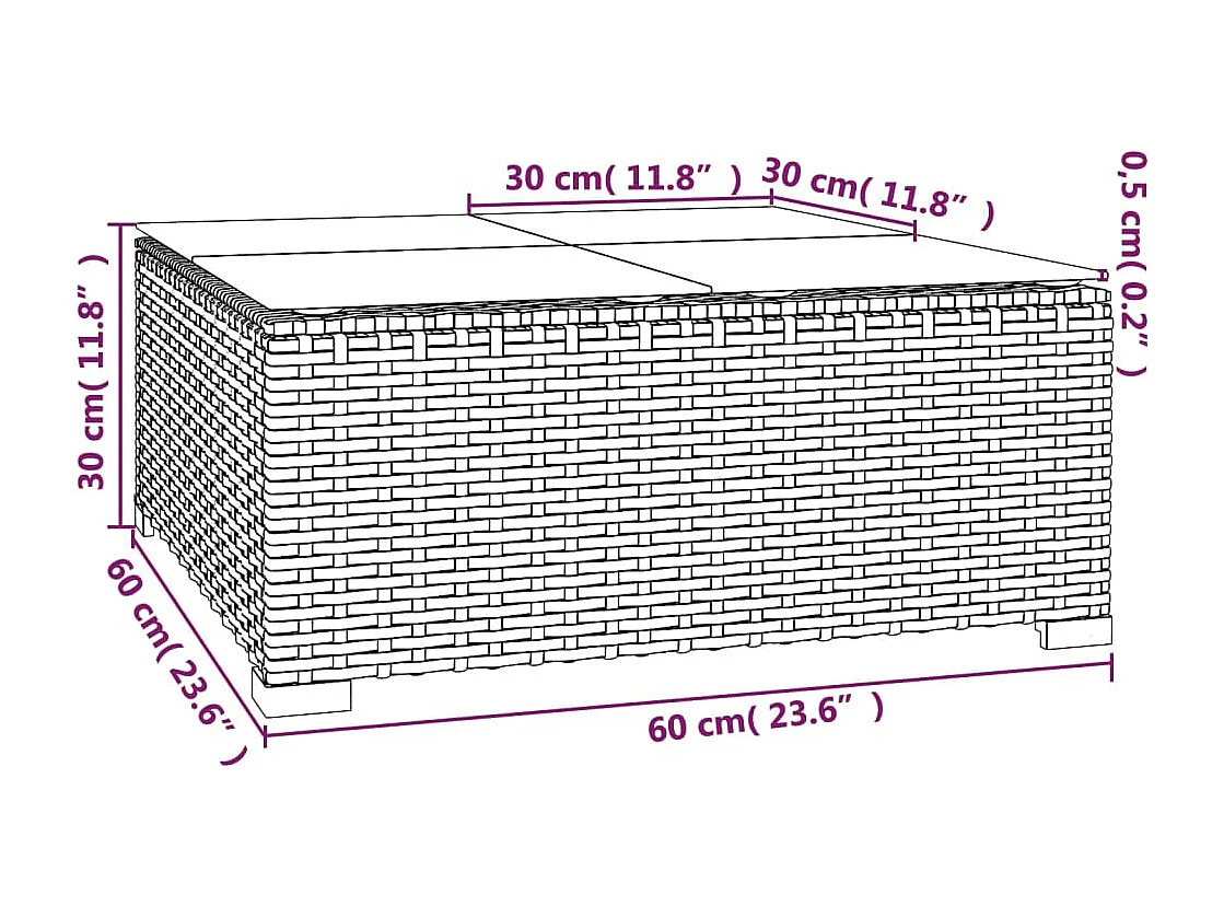 Set Divani da Giardino 5 pz con Cuscini in Polyrattan Grigio