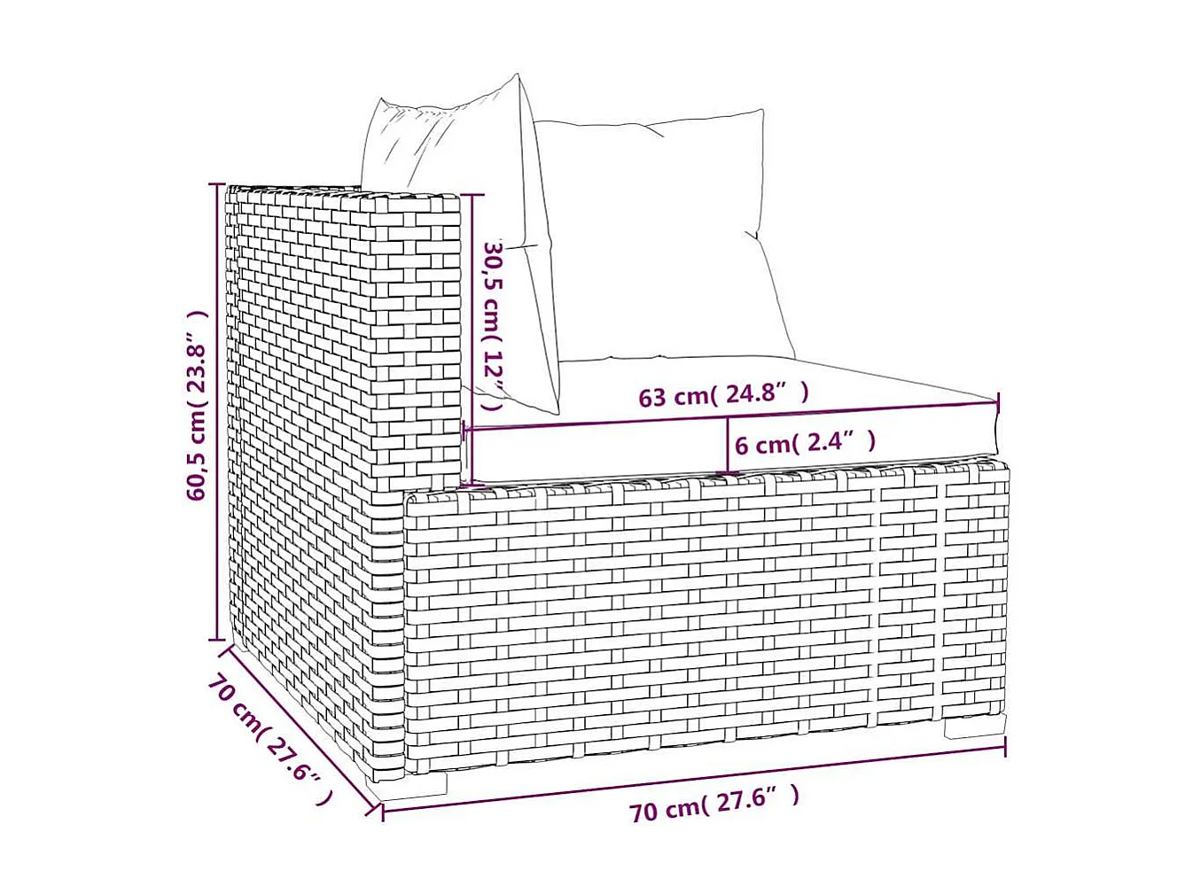 Set Divani da Giardino con Cuscini 8 pz in Polyrattan Marrone