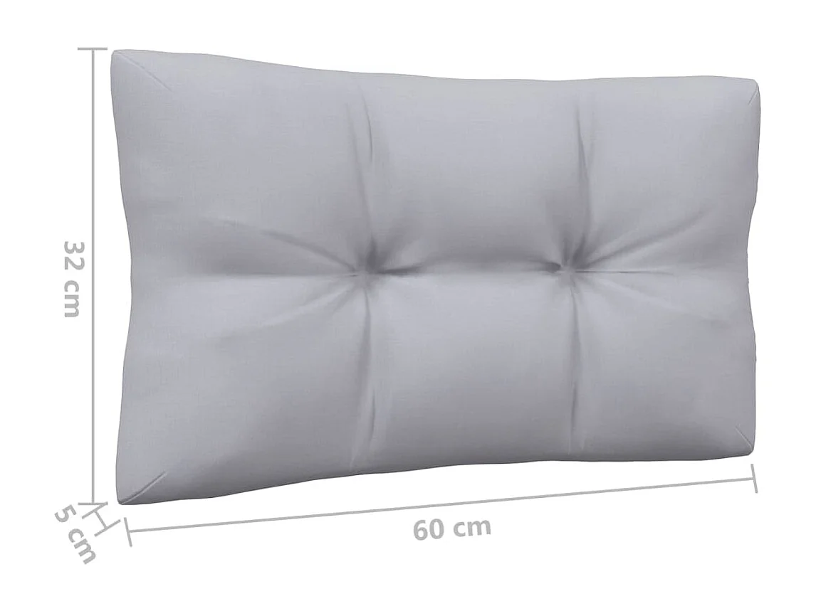 6-tlg. Garten-Lounge-Set mit Grauen Kissen Kiefer Massivholz