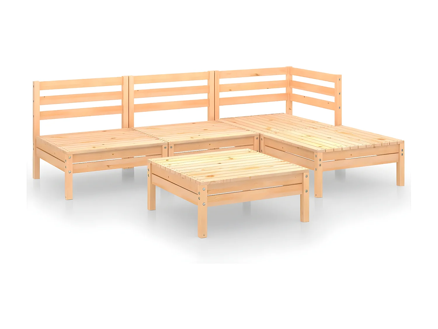 5-tlg. Garten-Lounge-Set Massivholz Kiefer