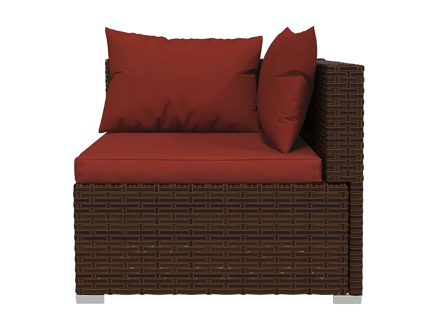 8-delige Loungeset met kussens poly rattan bruin