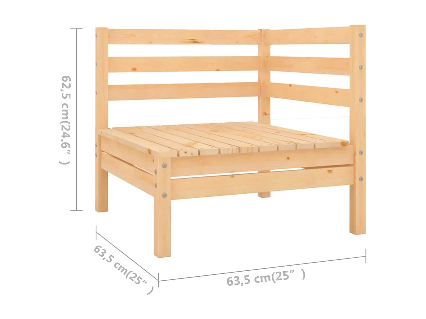 Set Salotto da Giardino 9 pz in Legno Massello di Pino