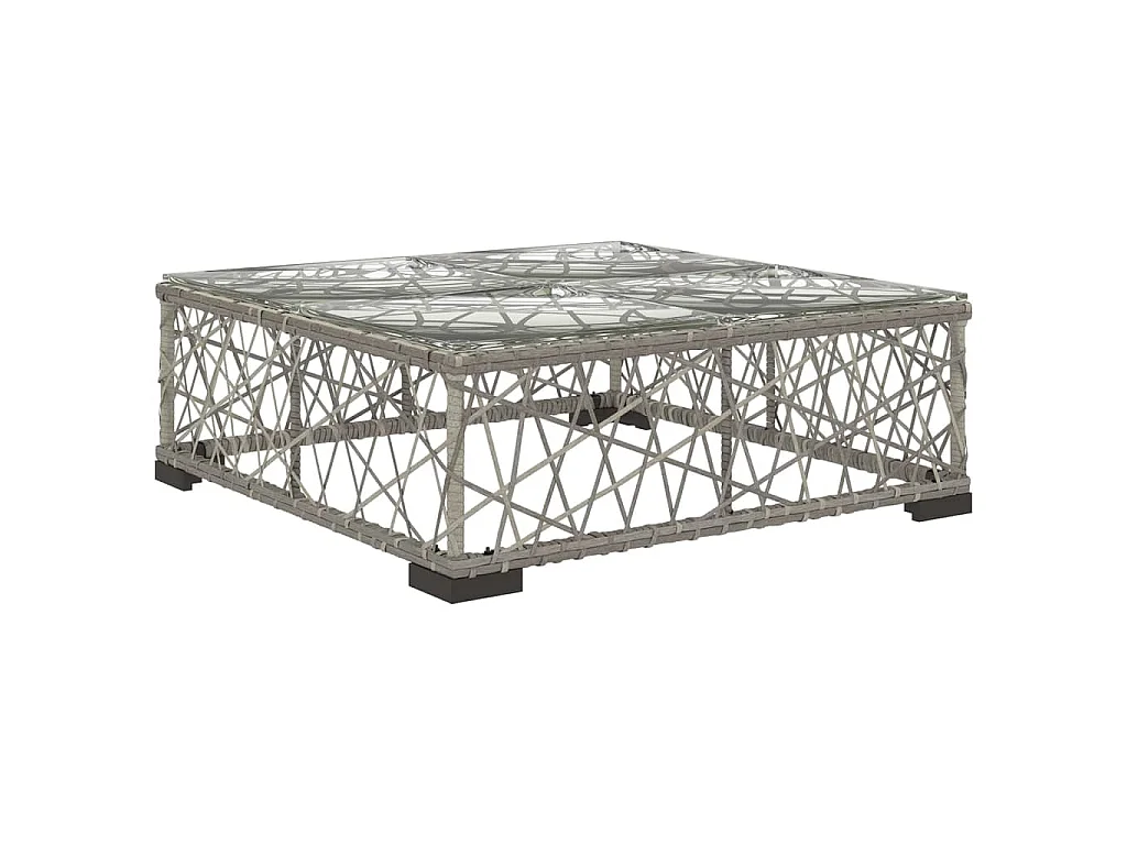 Set de muebles de jardín 6 pzas y cojines ratán sintético gris