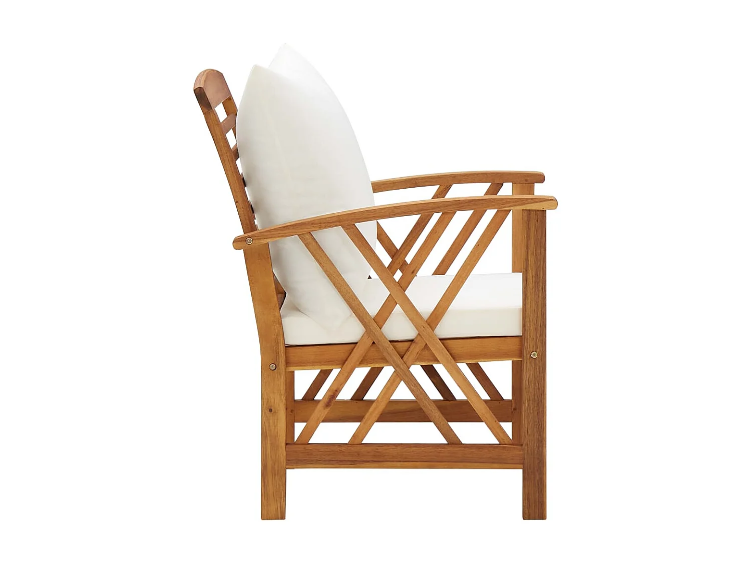 Salon de jardin 5 pcs avec coussins Bois d'acacia solide