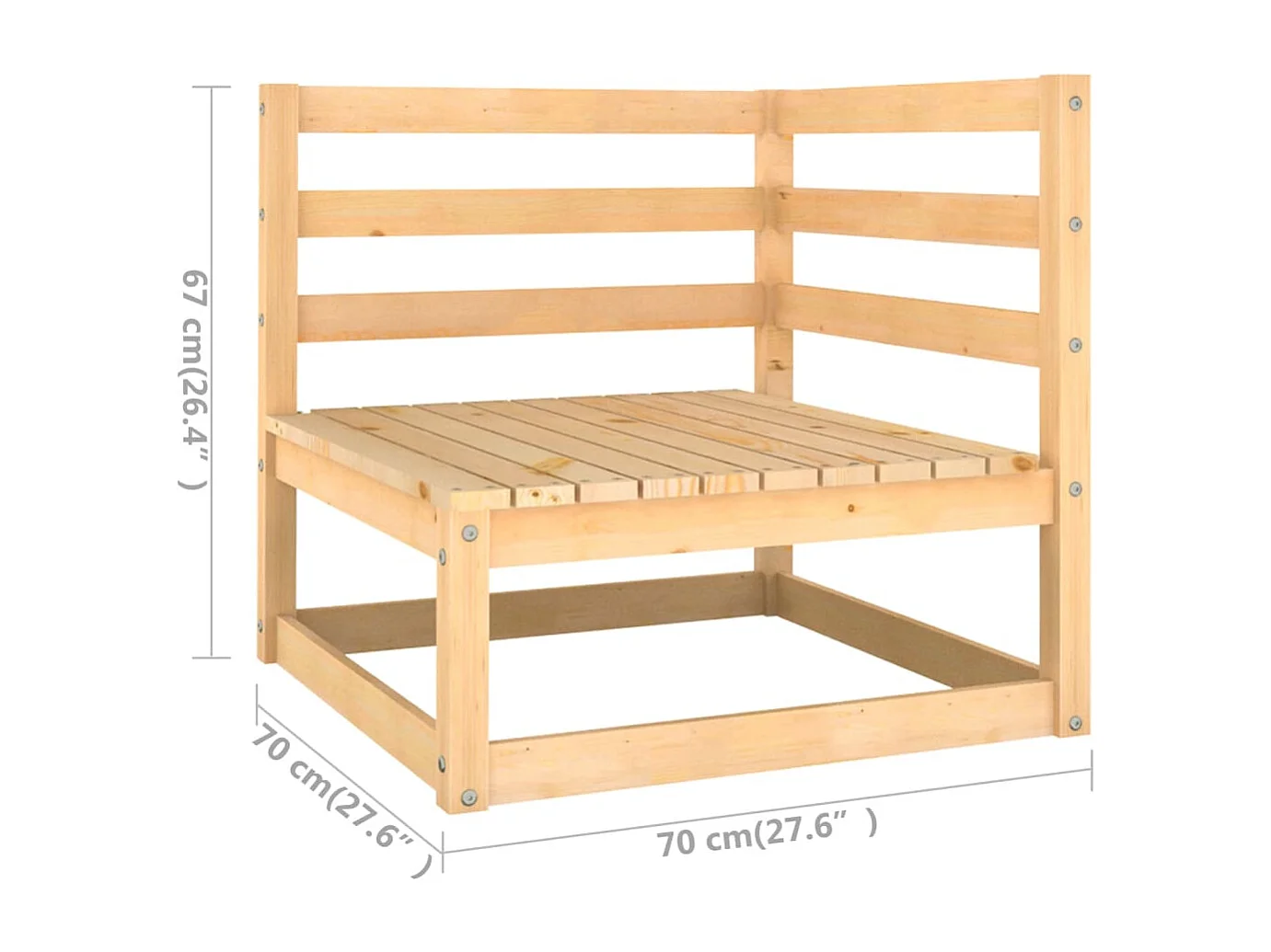 Salon de jardin 9 pcs avec coussins Bois de pin massif