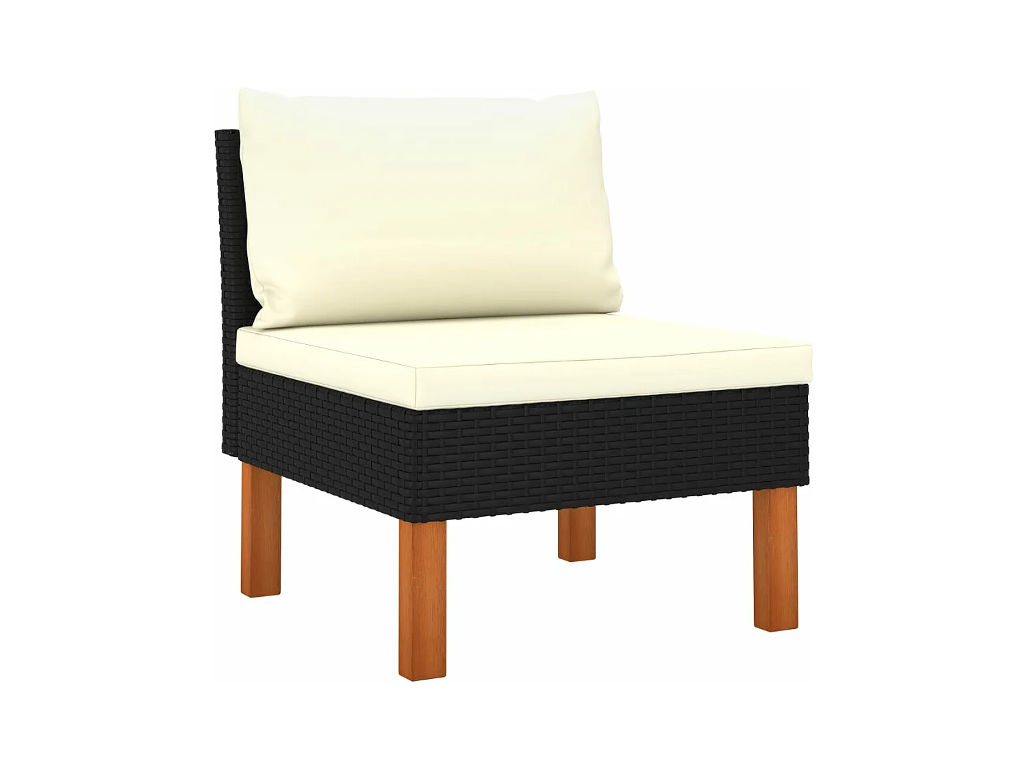 Set Divani da Giardino 9pz Polyrattan Legno di Eucalipto Nero