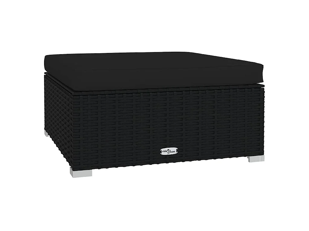 Set Divani da Giardino 4 pz con Cuscini in Polyrattan Nero