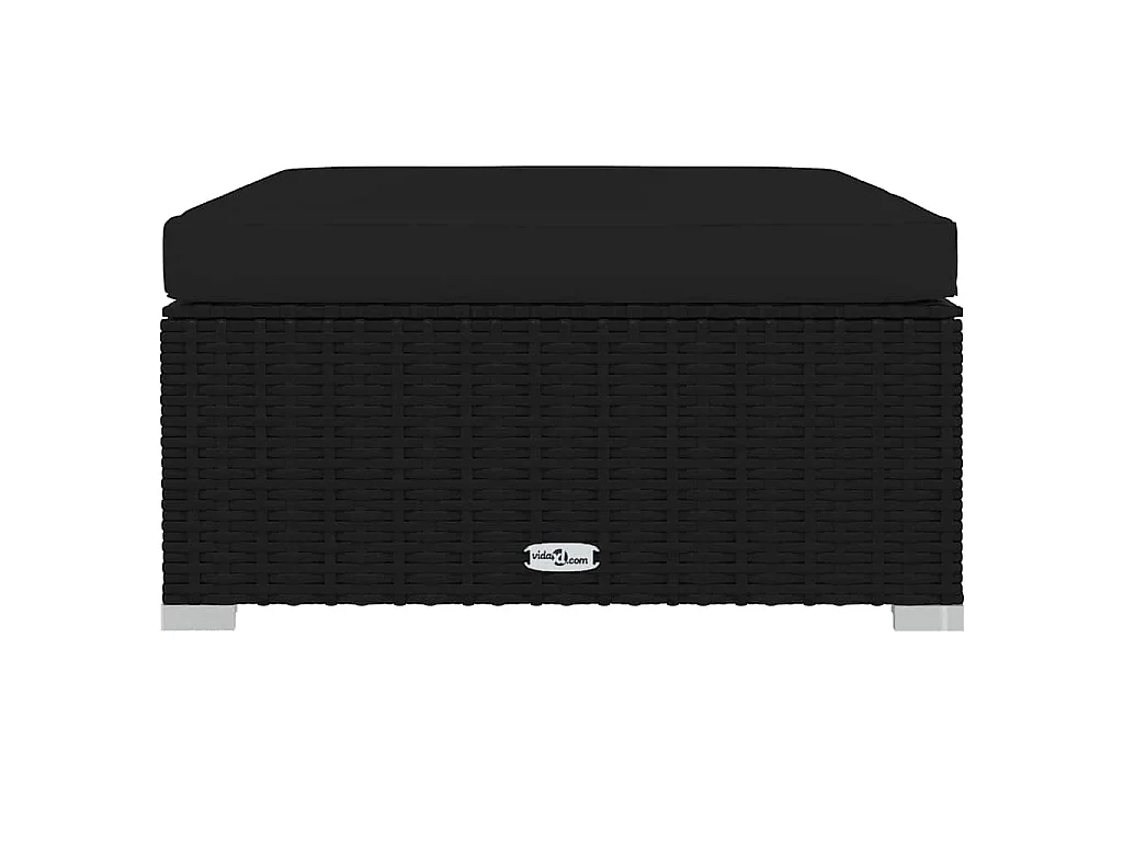 Set Divani da Giardino 4 pz con Cuscini in Polyrattan Nero