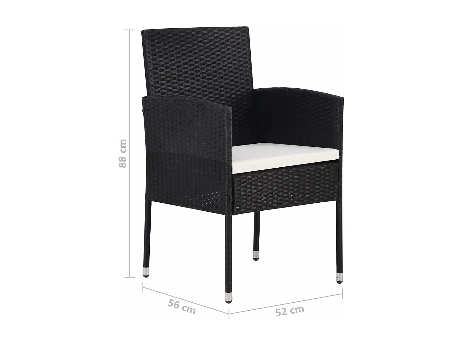 7-delige Tuinset poly rattan zwart