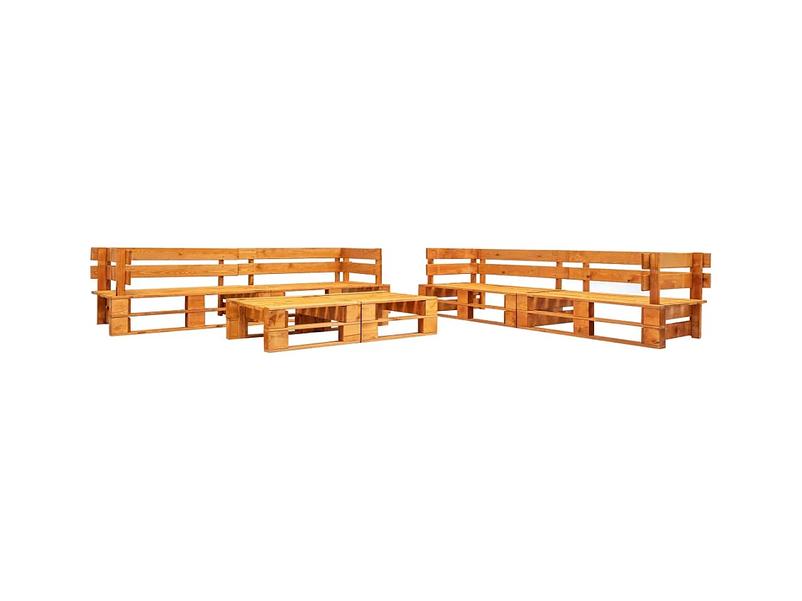 Canapés de jardin palette 6 pcs bois marron miel