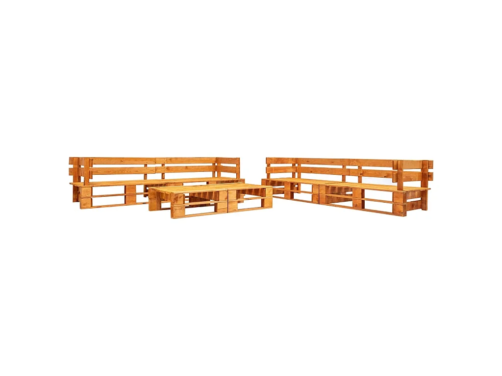 Canapés de jardin palette 6 pcs bois marron miel